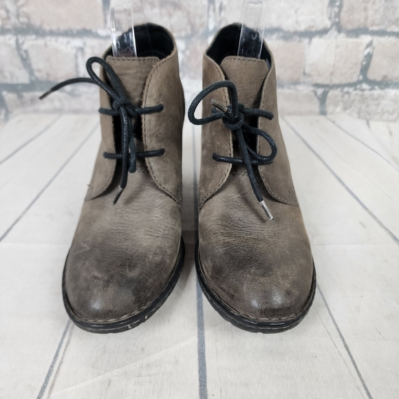 Born Fina Leather Lace Up Chukka Ankle Boots Gray Ombre Size 8.5 - Picture 11 of 15